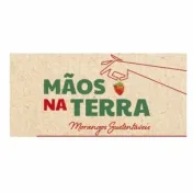 Logotipo da marca MÃOS NA TERRA MORANGOS SUSTENTÁVEIS